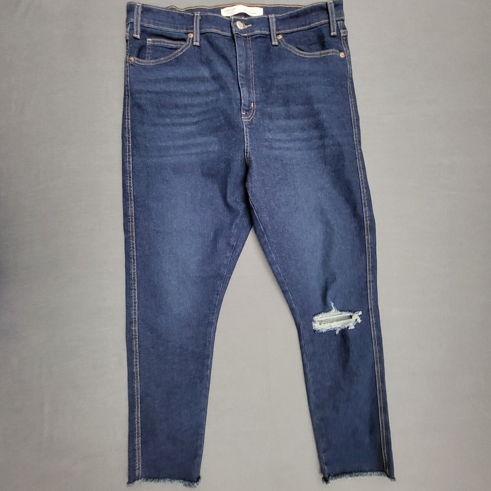 Levi Strauss Heritage High Rise Skinny Jeans Dark Wash Distressed Size 16